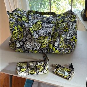 Cotton floral Patterned Women's Vera Bradley Bag, pouch & id holder (3 pieces)